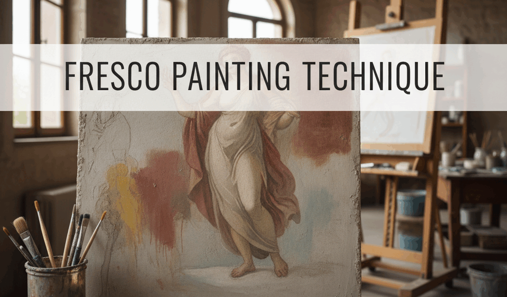 Professional blog header image for article titled: Fresco Painting Technique. High quality, relevant