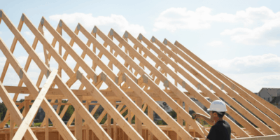 Professional blog header image for article titled: Roof Framing Basics. High quality, relevant image