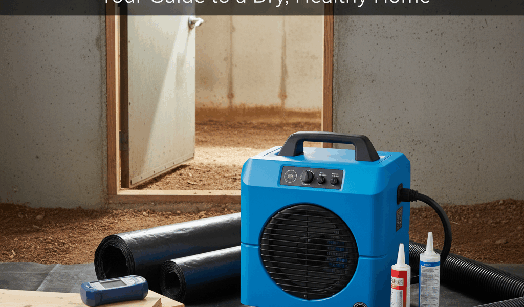 Professional blog header image for article titled: Crawl Space Water Damage Prevention. High quality