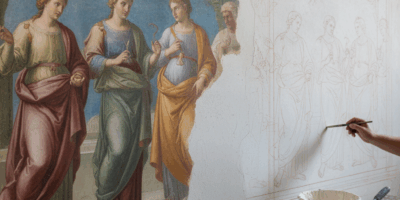 Professional blog header image for article titled: Fresco Painting Technique. High quality, relevant