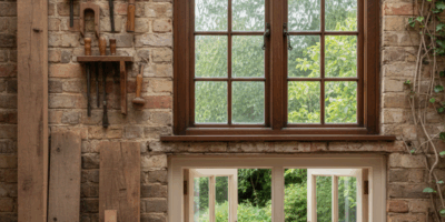 Professional blog header image for article titled: Traditional Timber Windows. High quality, relevan