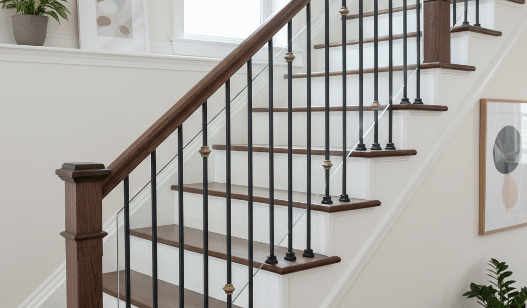 “Cable Railing vs Wood vs Iron Balusters – Staircase Updates That Add Value”