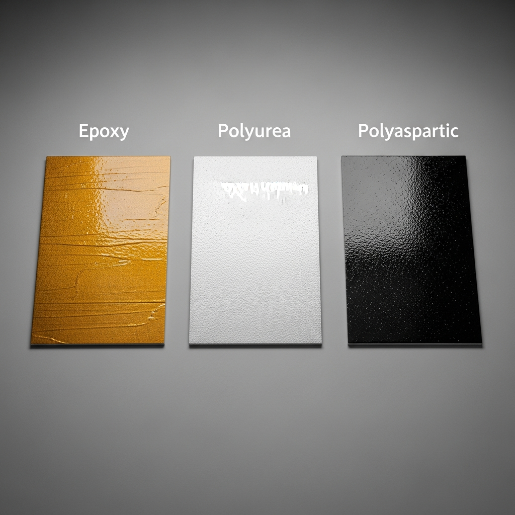 Garage Floor Coating Comparison — Epoxy vs Polyurea vs Polyaspartic