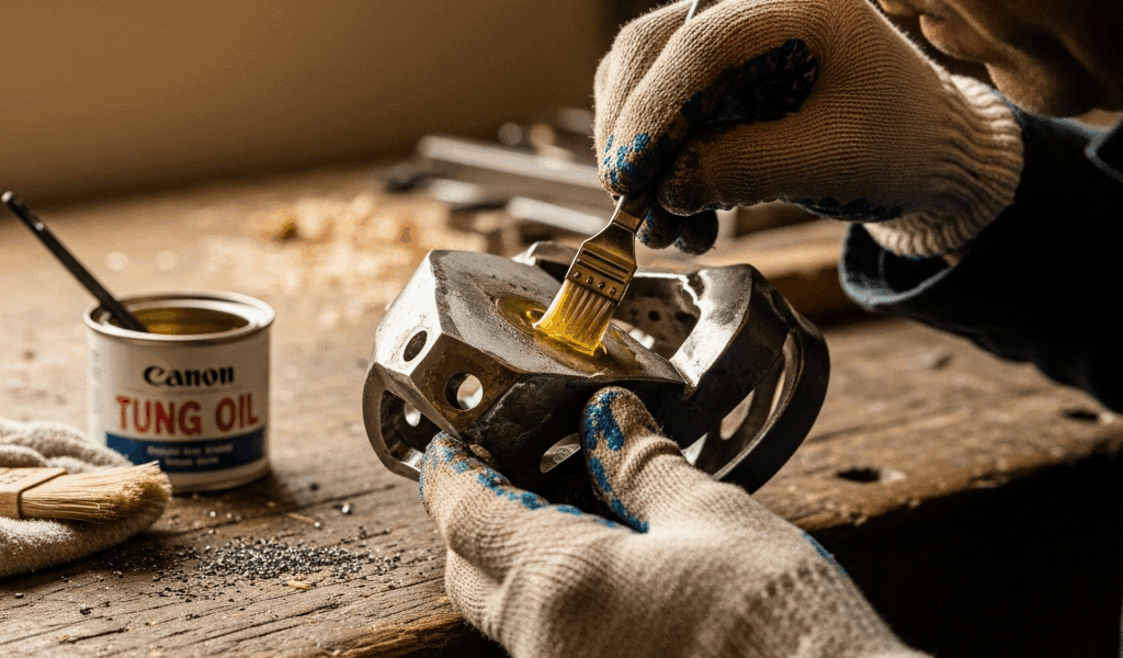 Professional photograph related to: Does Tung Oil Work on Metal? How to Apply It Right. High quality