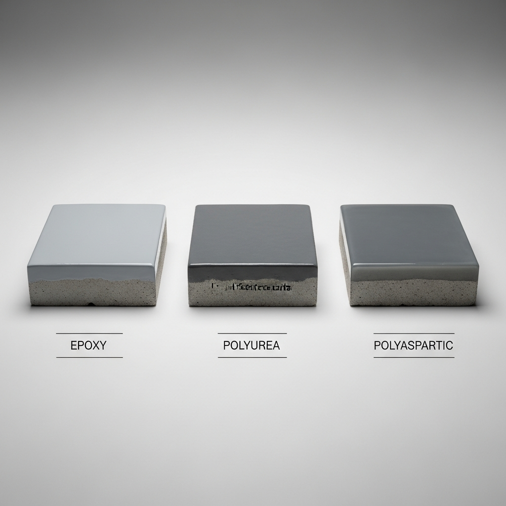 Garage Floor Coating Comparison — Epoxy vs Polyurea vs Polyaspartic